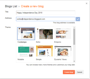Create a new blog