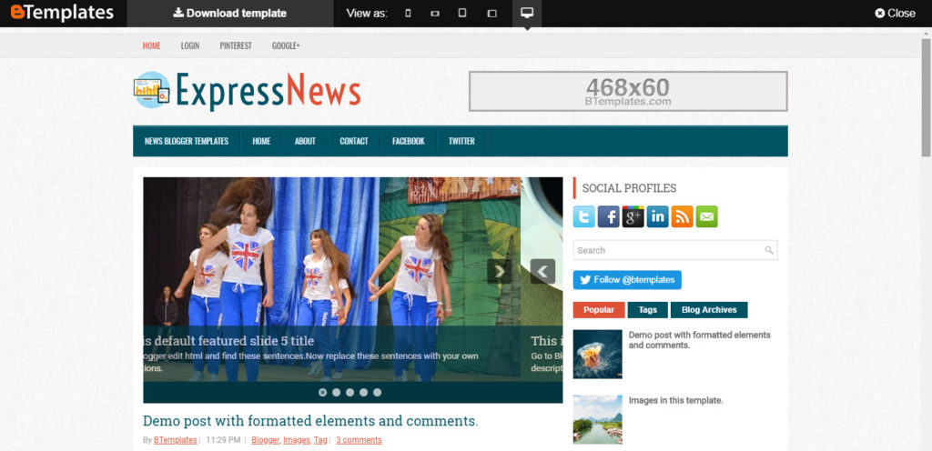 Express News latest free templates